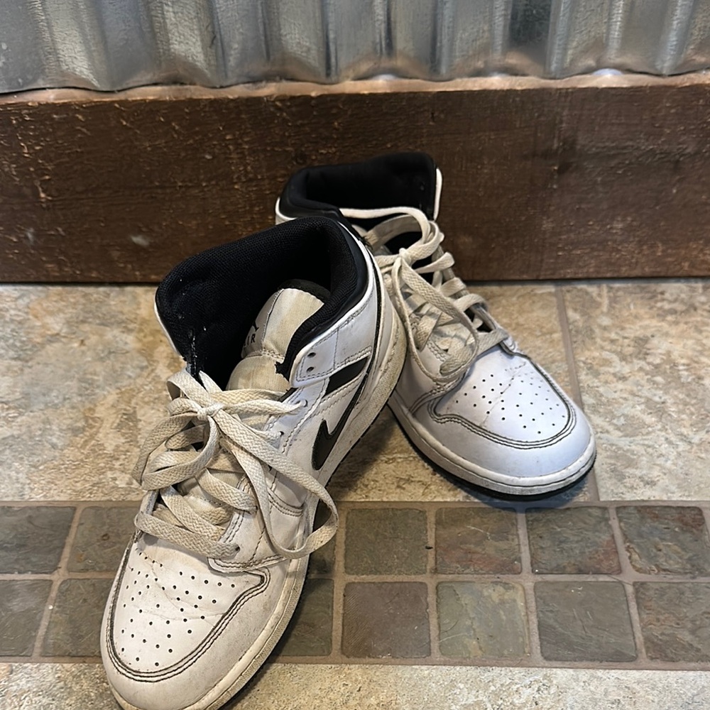 Nike White and Black High-Top Sneakers